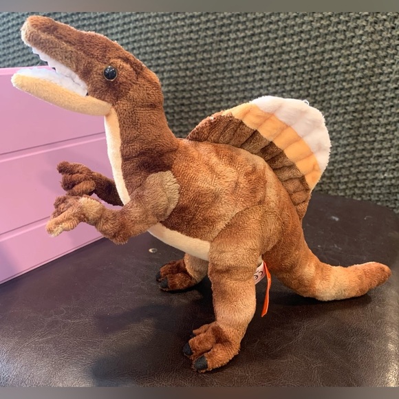Wild Republic 8” Brown Spinosaurus Plushie w/Fan-Like Spine Back; Ages 3+ - Picture 2 of 9